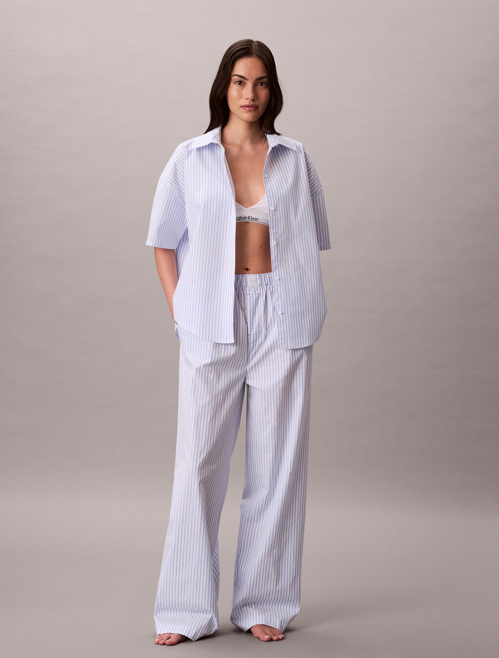 Pantalones de pijama de popelín de algodón