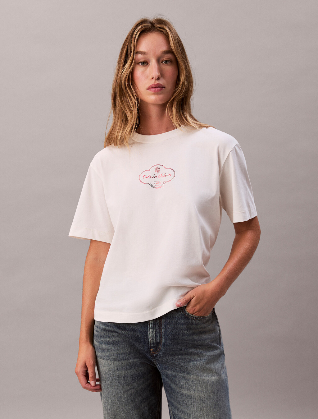 Camiseta holgada con estampado de logo de cóctel