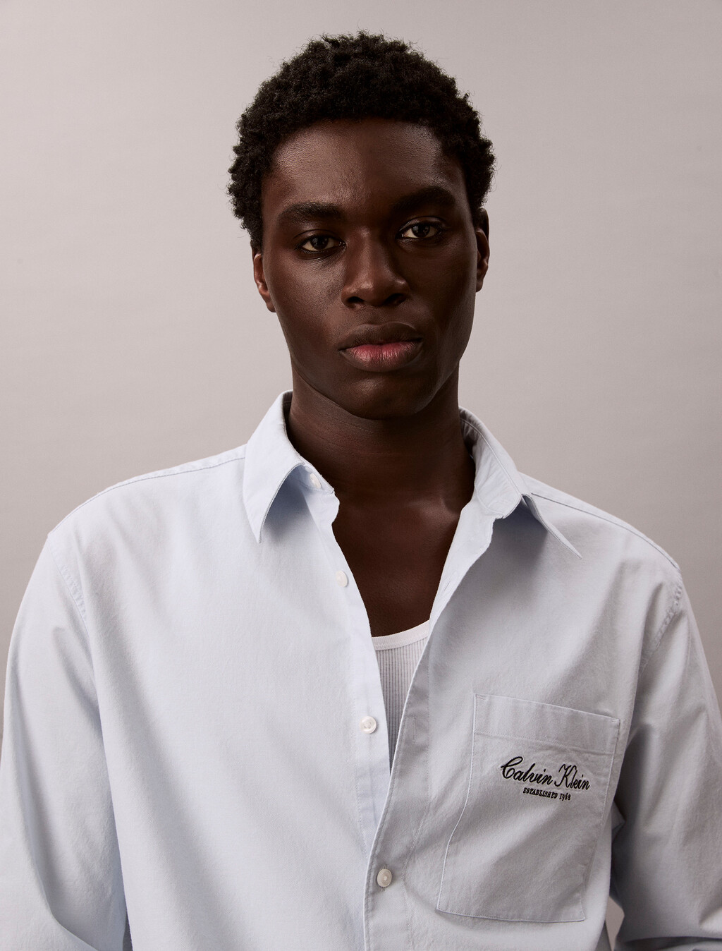 Camisa de algodón Oxford holgada