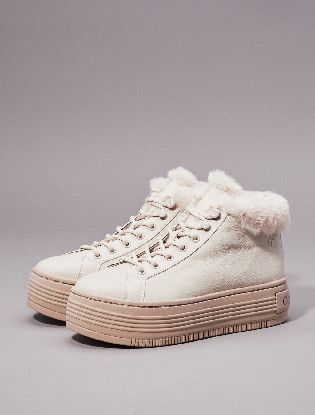 Zapatillas de plataforma cálidas de cuero de invierno