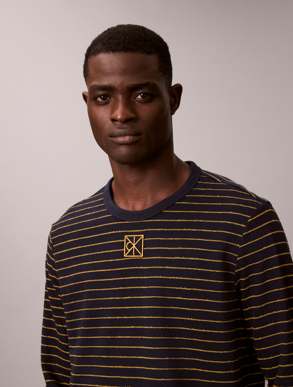 Camiseta de crepé de algodón con rayas